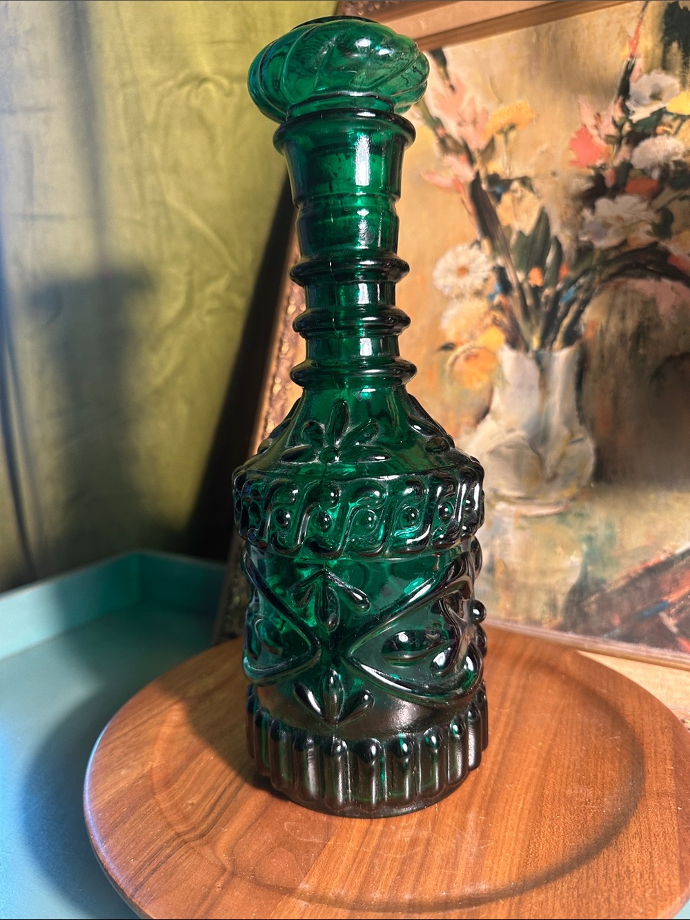Vintage Jim Beam Bourbon Decanter KY DRB 230 1968 Green (Empty)
